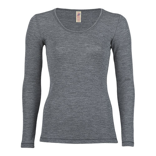 Engel Natur Langærmet Bluse, Ren Uld, Slate | Str. 42/44 fra Engel Natur