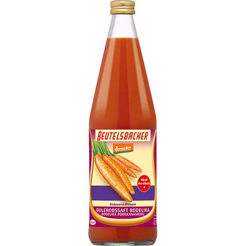 Beutelsbacher Gulerodssaft Rodelika Økologisk Demeter | 750 ml fra Beutelsbacher