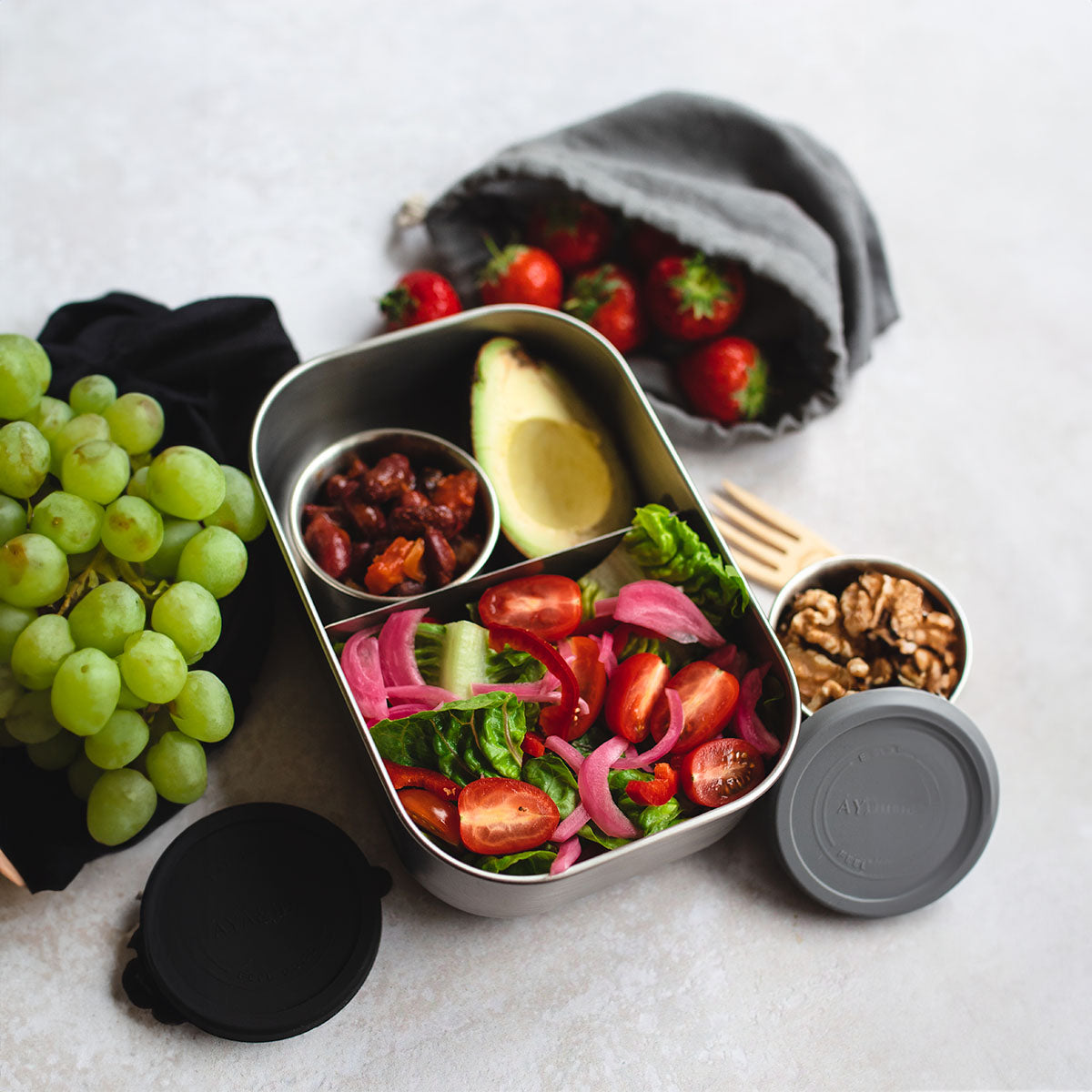 Lunsjboks Matt Svart fra AYA&IDA