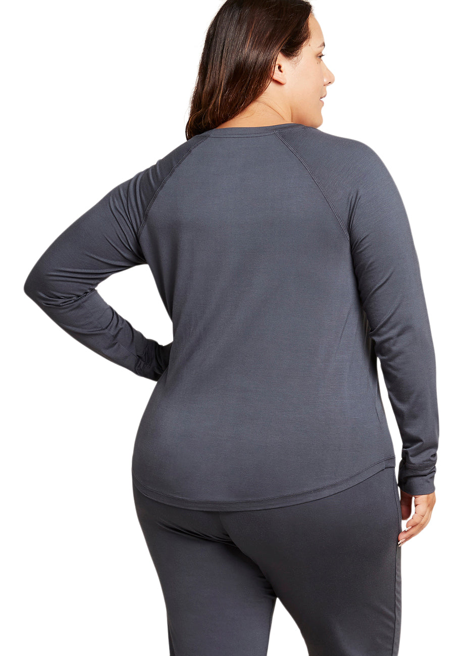 Boody Goodnight Raglan Sleep Top Storm | Str. S fra Boody