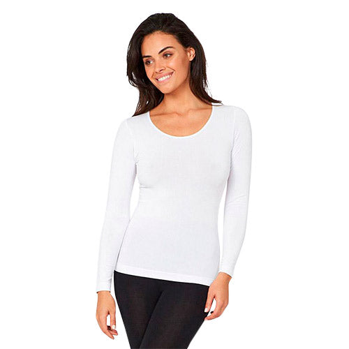 Boody Long Sleeve Top Hvid | Str. L fra Boody