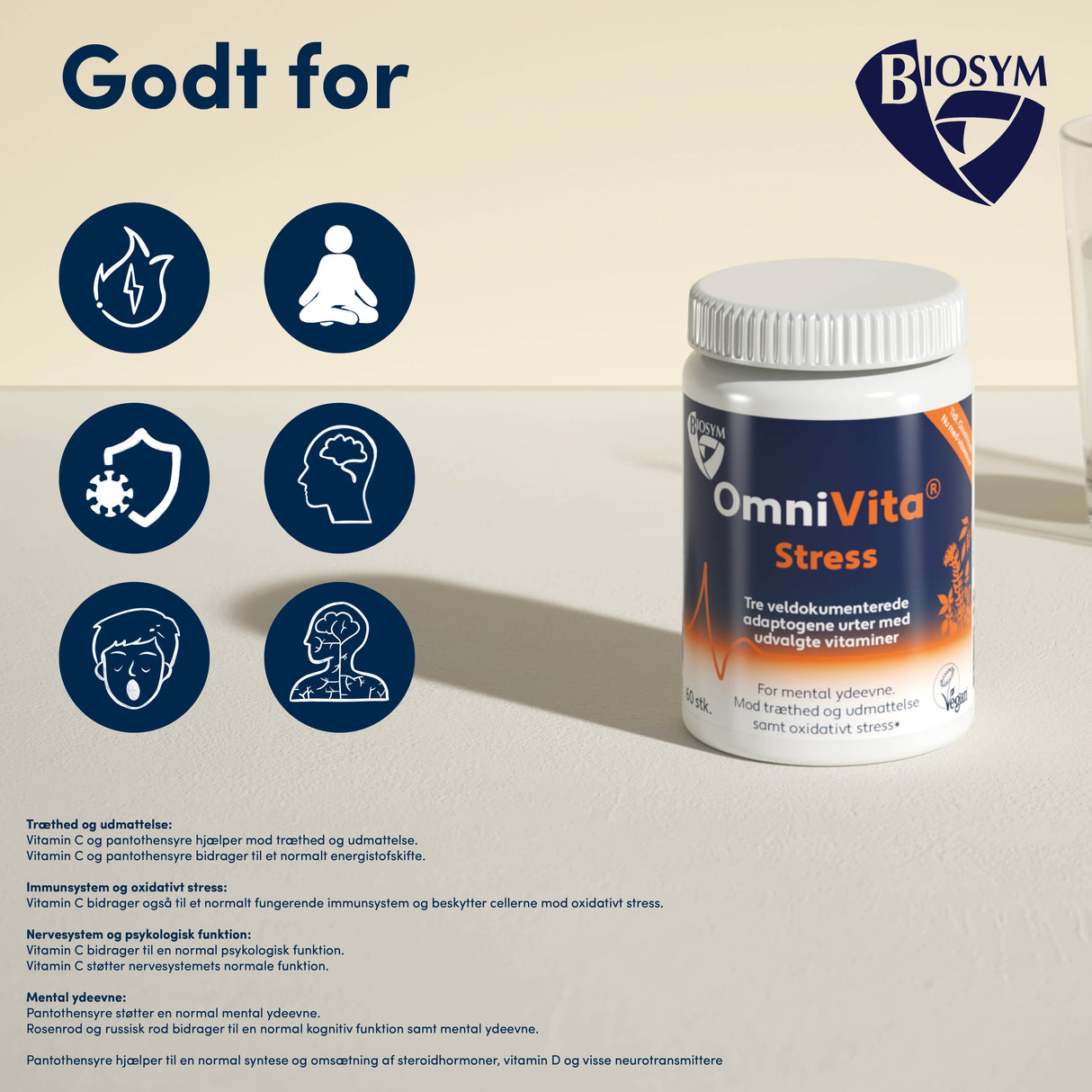 Biosym Omnivita Stress | 60 kapsler fra Biosym