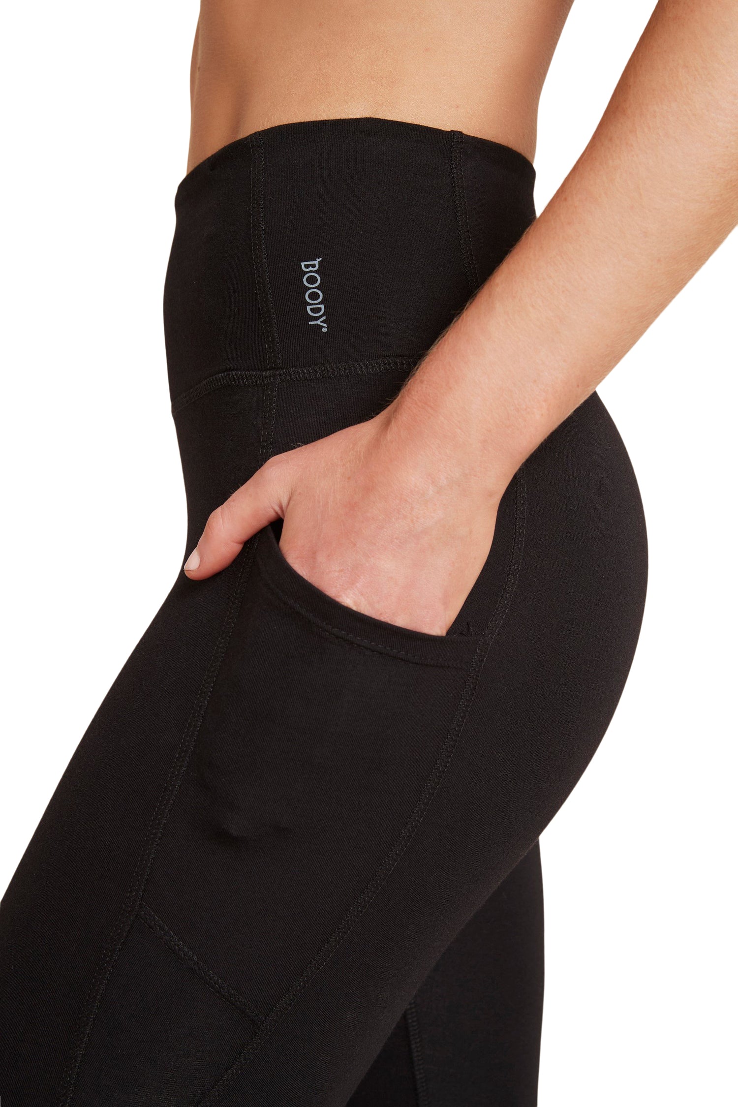 Boody Motivate 3/4 High-waist Tights Black | Str. S fra Boody
