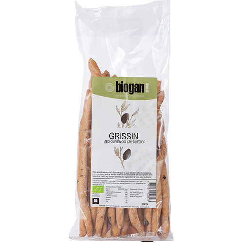 Biogan Grissini M. Oliven Og Krydderier Ø | 160 gr fra Biogan
