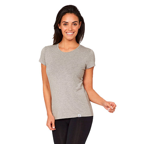 Boody Women´s Crew Neck Light Marl | Str. S fra Boody