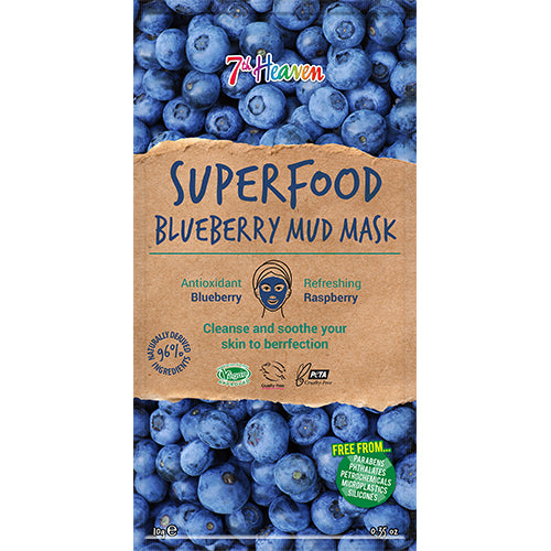 Ansiktsmaske Mud Superfood Blueberry 7th Heaven fra Earth Kiss