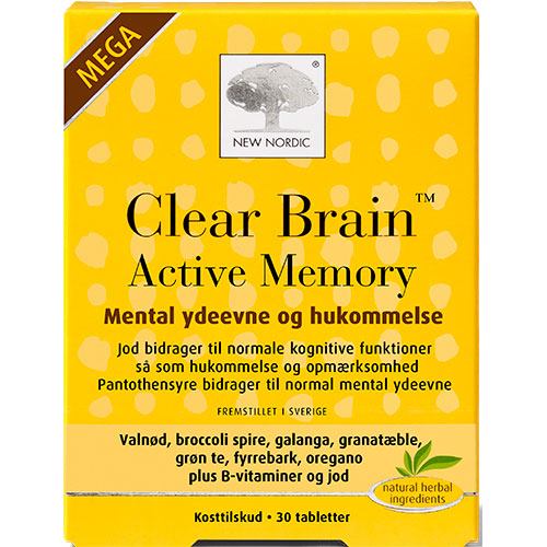 New Nordic Clear Brain Active Memory Mega | 30 Tabl. fra New Nordic