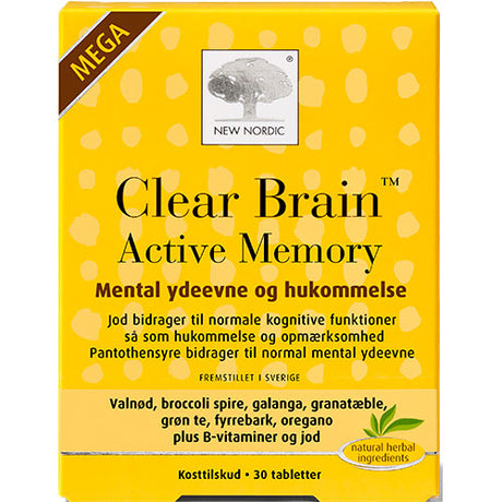 New Nordic Clear Brain Active Memory Mega | 30 Tabl. fra New Nordic