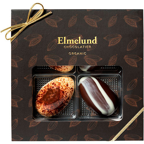 Gaveæske m. fyldte chokoladeæg 4 stk Ø fra Elmelund