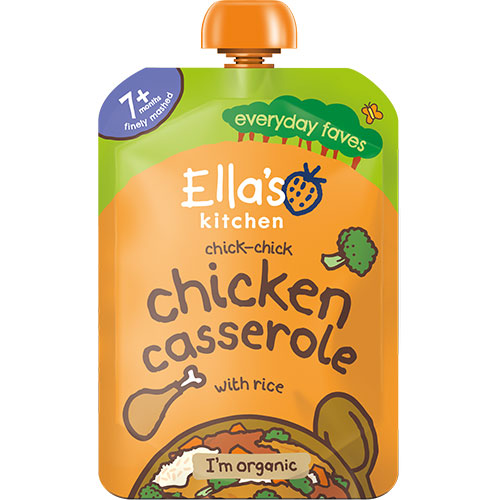 Ella s Kitchen Chicken Casserole With Rice Babymos, 7+ mnd. Øko fra Ellas Kitchen