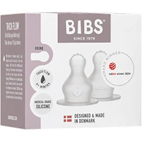 BIBS Baby Bottle Nipple Round Silicone 2-pak | Standard fra BIBS