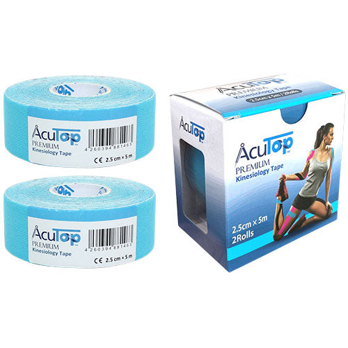 Terapeutisk Tape Blå 2,5cmx5 M, 2 Ruller fra Åcutop