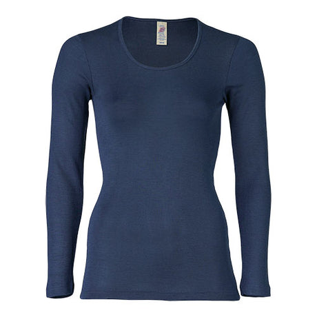 Engel Natur Langærmet Bluse, Uld/silke, Navy | Str. 42/44 fra Engel Natur