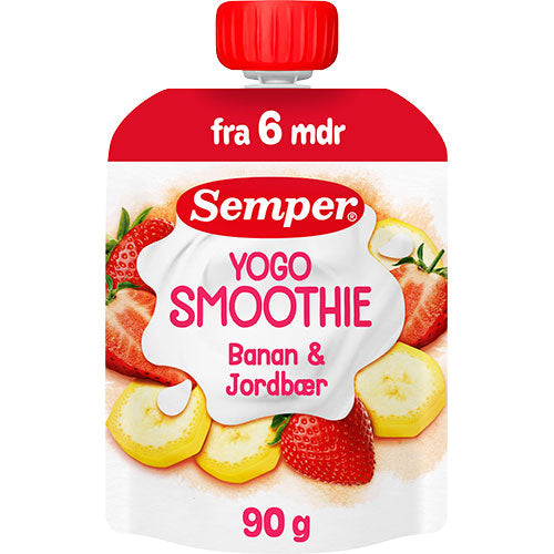 Semper YOGO Smoothie med banan og jordbær fra 6 mnd. | 90 g fra Semper