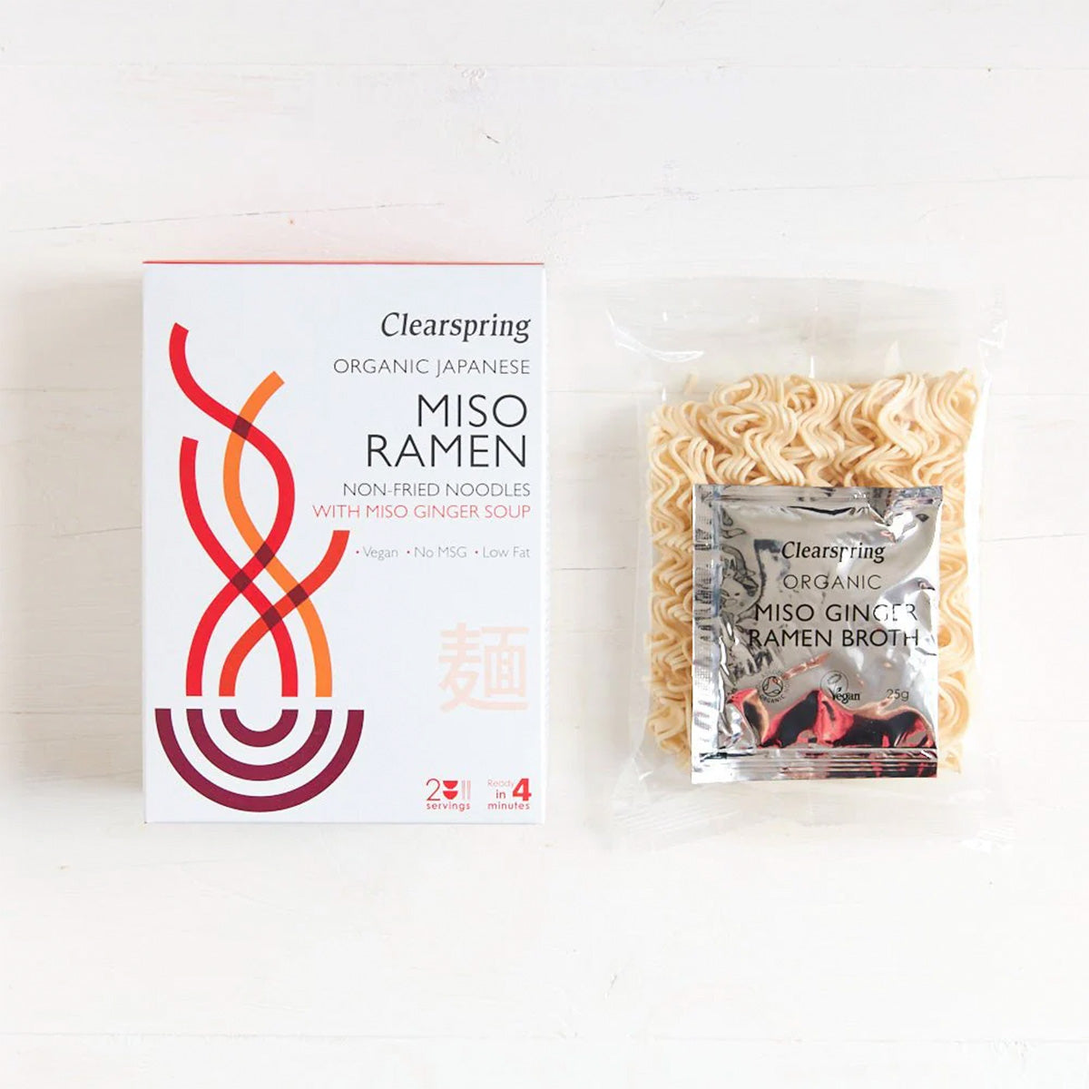 Clearspring Ramen Nudler M. Miso- & Ingefærsuppe Økologisk fra Clearspring