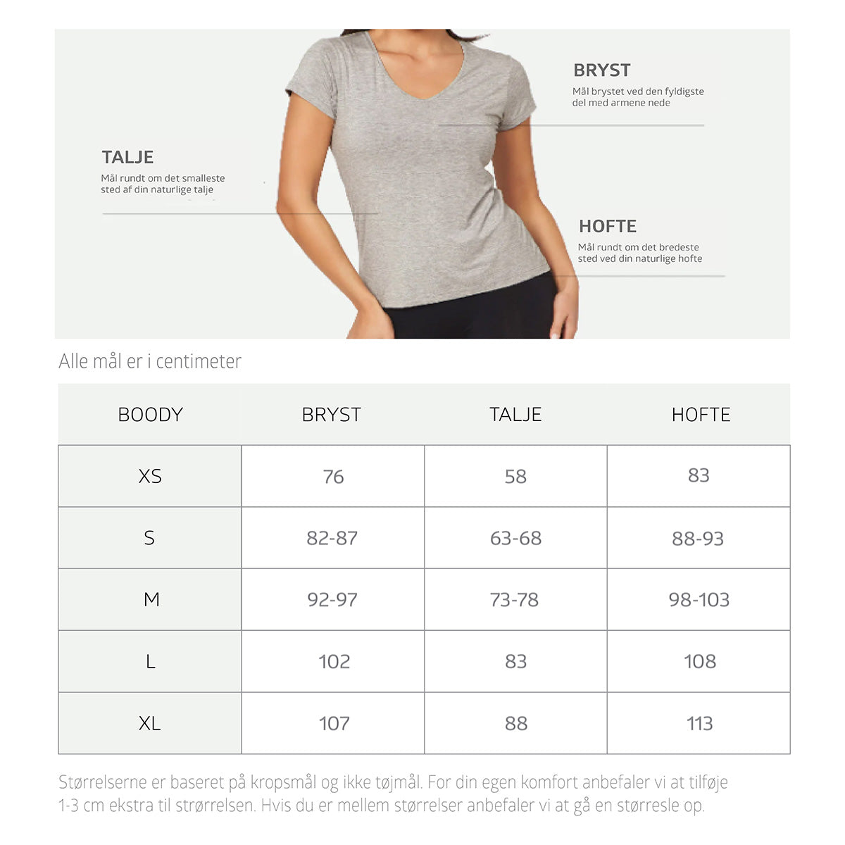 Boody Women´s V-neck T-shirt Hvid | Str. Xl fra Boody
