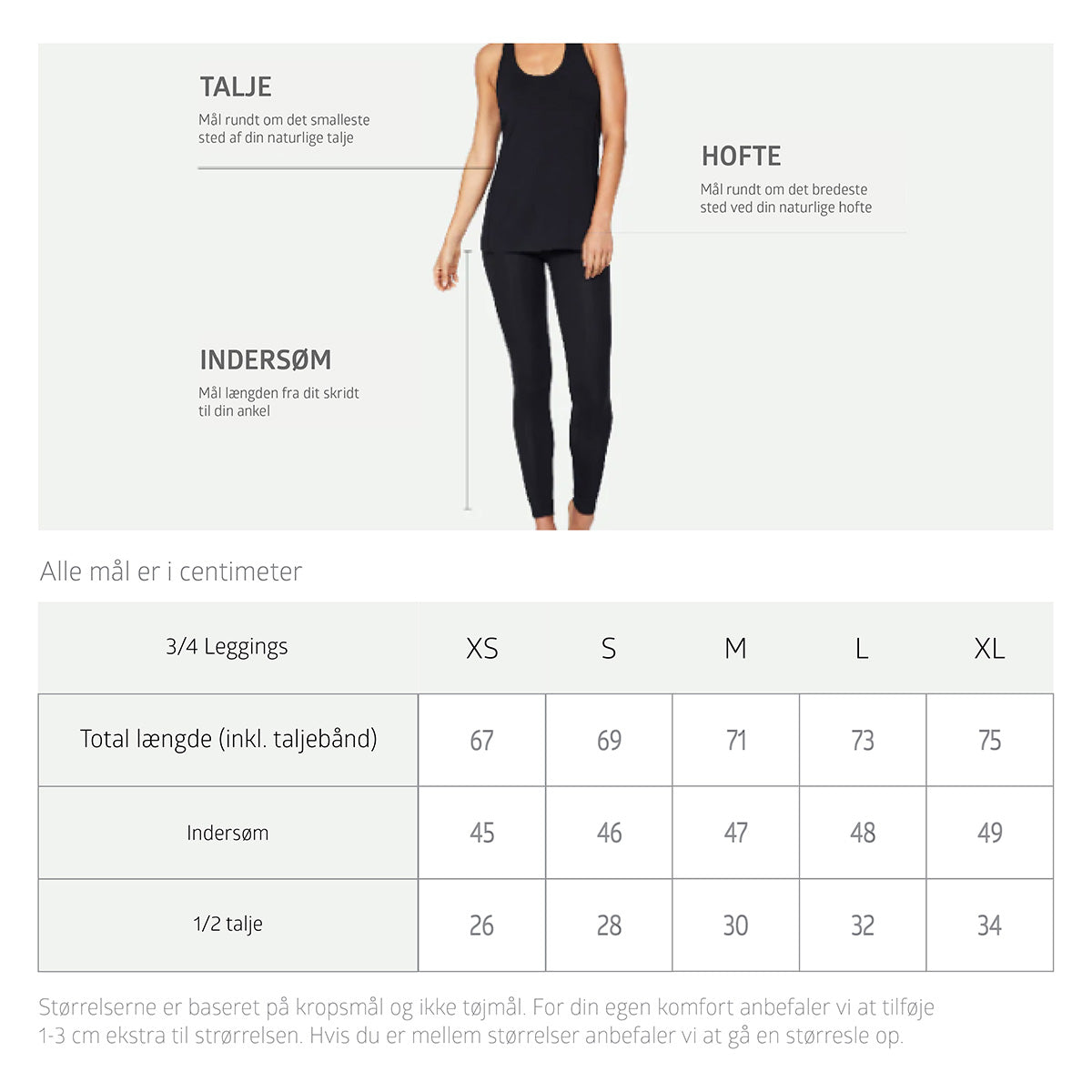 Boody Leggings 3/4 Sort | Str. Xl fra Boody