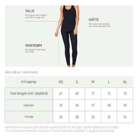 Boody Leggings 3/4 Sort | Str. Xl fra Boody