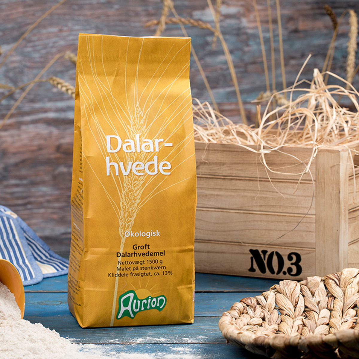 Grovt Dalarhvetemel Øko fra Aurion