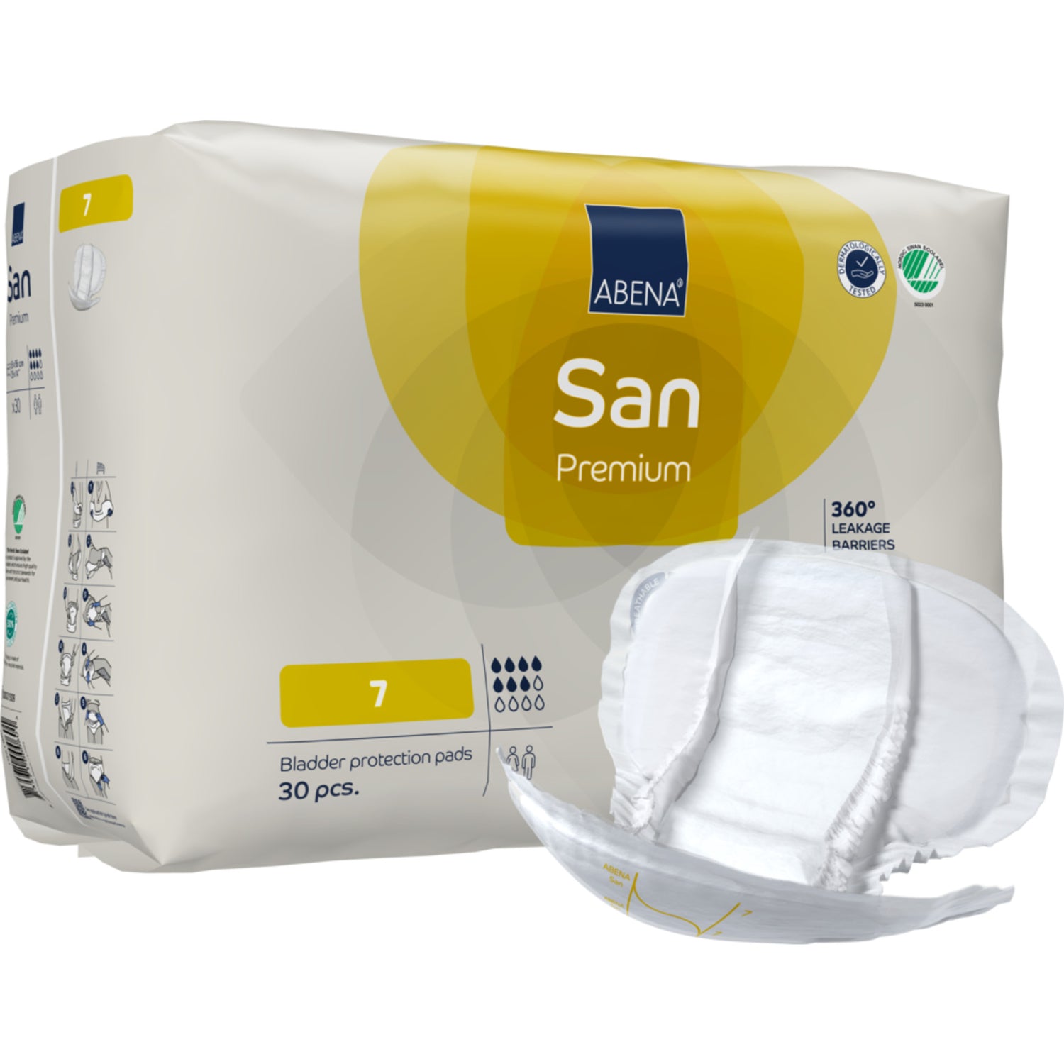 San 7, Kroppsformet Inkontinensbeskyttelse med teip, Premium fra Abena