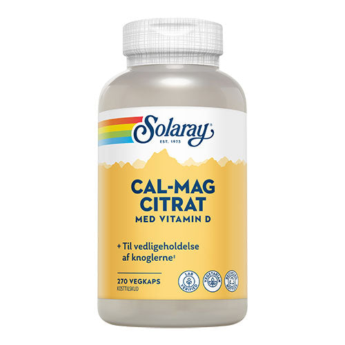 Cal-Mag Citrat + D-vitamin fra Solaray