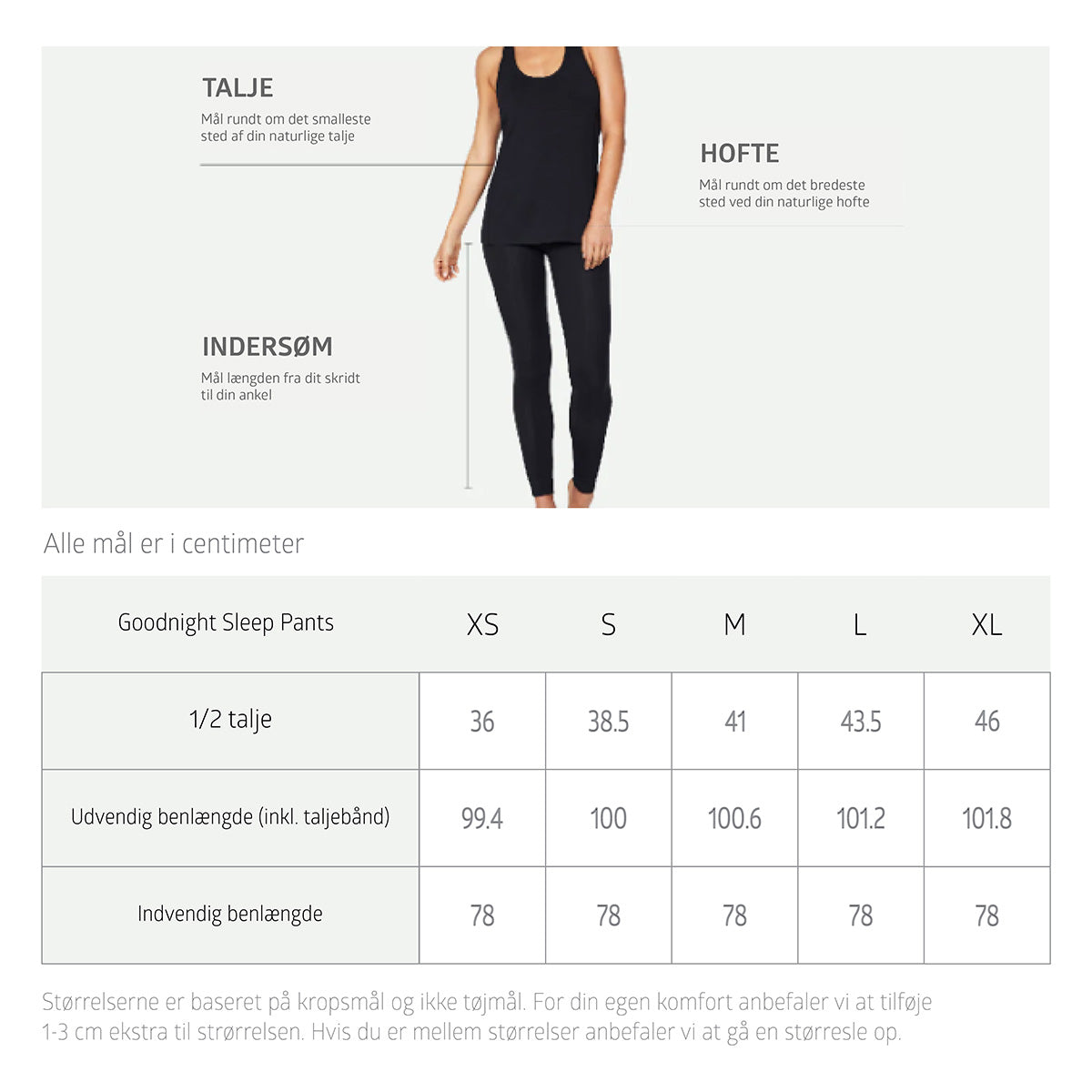 Boody Goodnight Sleep Pants Sort | Str. S fra Boody