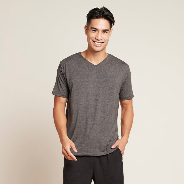 Boody Men´s V-neck T-shirt Dark Marl | Str. L fra Boody