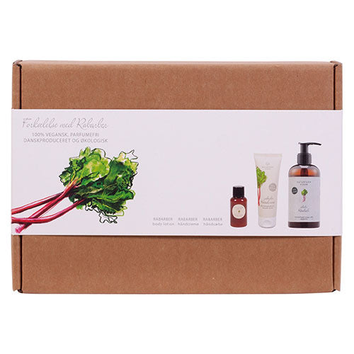 Gaveæske Rabarber håndsæbe -creme & Body lotion