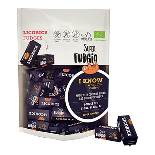 Super Fudgio Karameller Med Lakrids Økologisk | 150 gr fra Super Fudgio