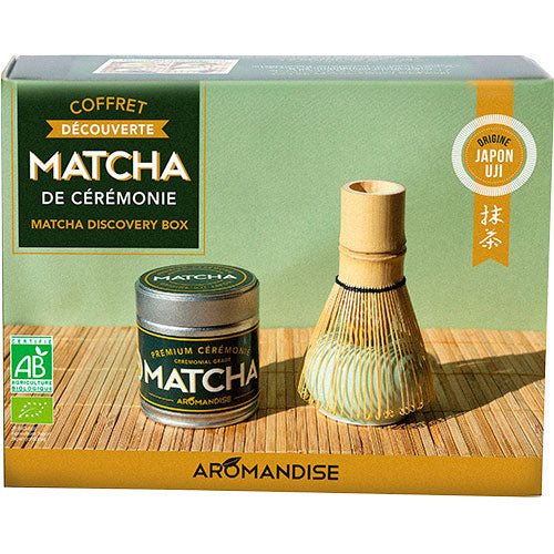 Matcha Discovery Sett Økologisk (med matcha-te og seremoniell visp) fra Aromandise