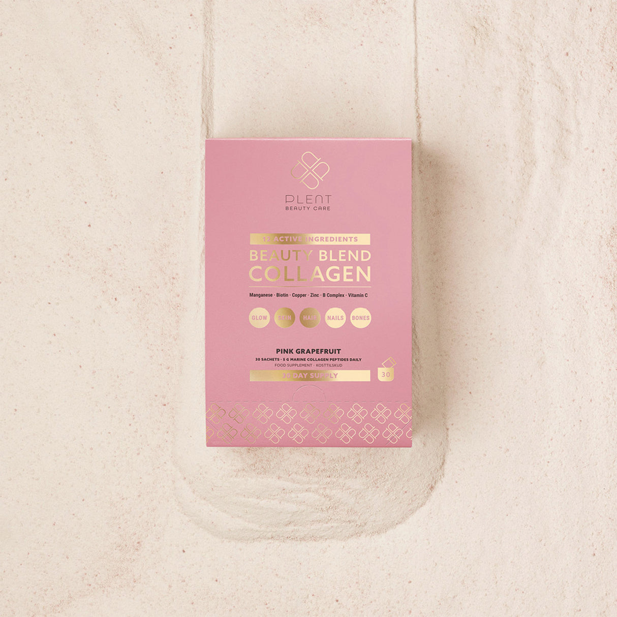 Plent Beauty Blend Collagen 30 x 5 g | Pink Grapefruit fra Plent