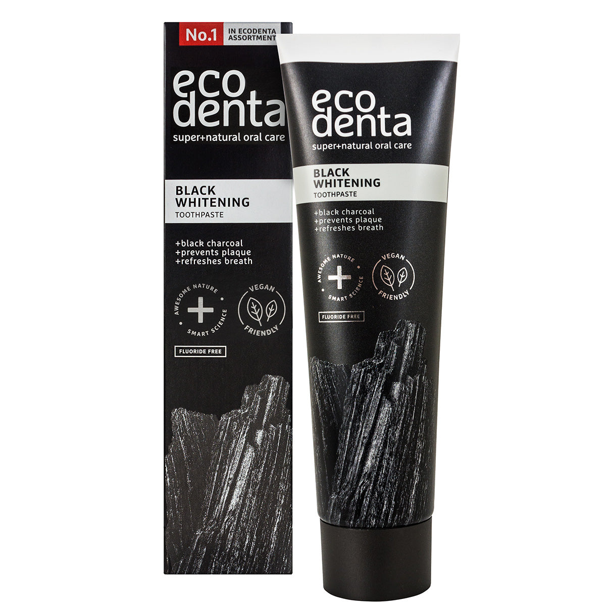 Tannkrem med svart kull uten fluor fra ecodenta