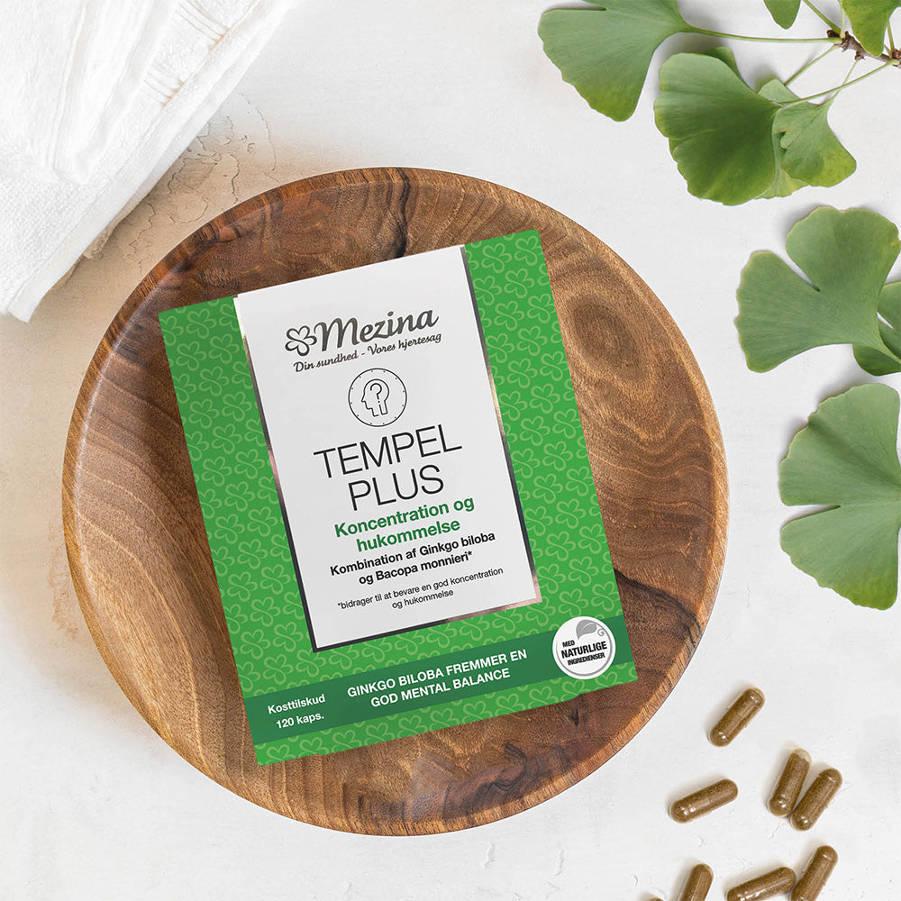 Tempel Plus m. Ginkgo Biloba fra Mezina