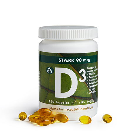DFI D3-vitamin 90 Mcg | 120 kapsler fra Grønne dfi vitaminer