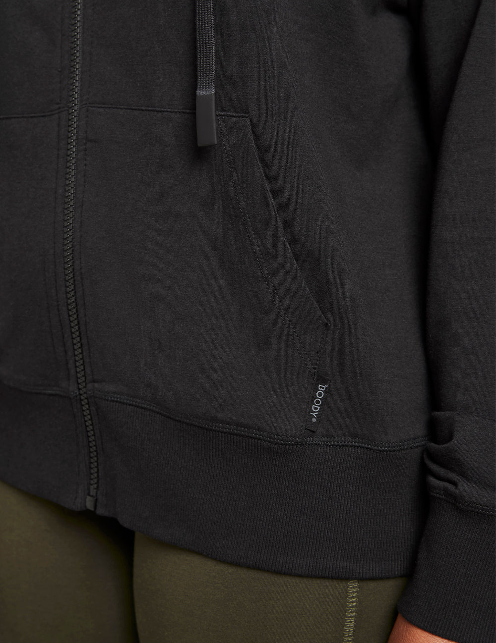Boody Women´s Weekend Zip-up Hoodie Sort | Str. S fra Boody