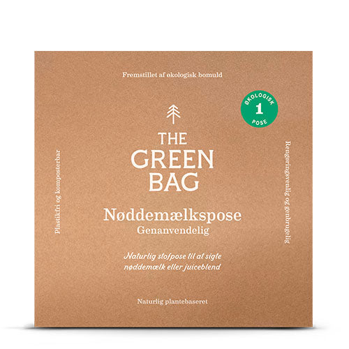 Nøddemælkspose af økologisk bomuld 30 x 30 cm fra The Green Bag