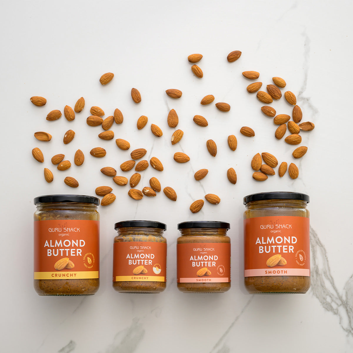 Almond Butter Smooth Øko - Glutenfri fra Guru Snack