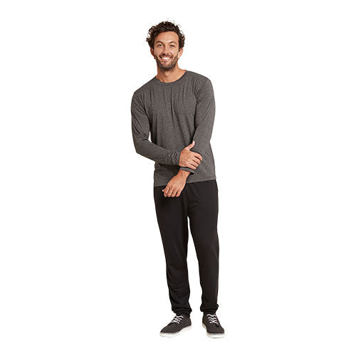 Boody Men´s Long Sleeve Crew T-shirt Dark Marl | Str. S fra Boody