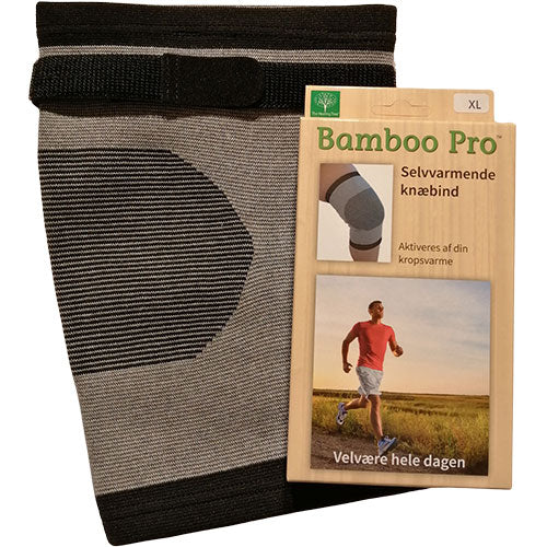 Bamboo Pro Knæbind m. velcrobånd Selvvarmende | Str: Xl fra Bamboo Pro