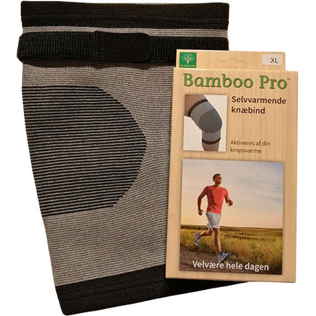 Bamboo Pro Knæbind m. velcrobånd Selvvarmende | Str: Xl fra Bamboo Pro