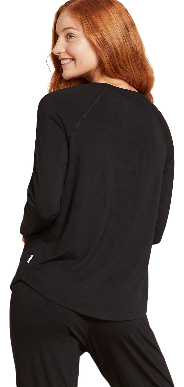 Boody Goodnight Raglan Sleep Top Black | Str. S fra Boody
