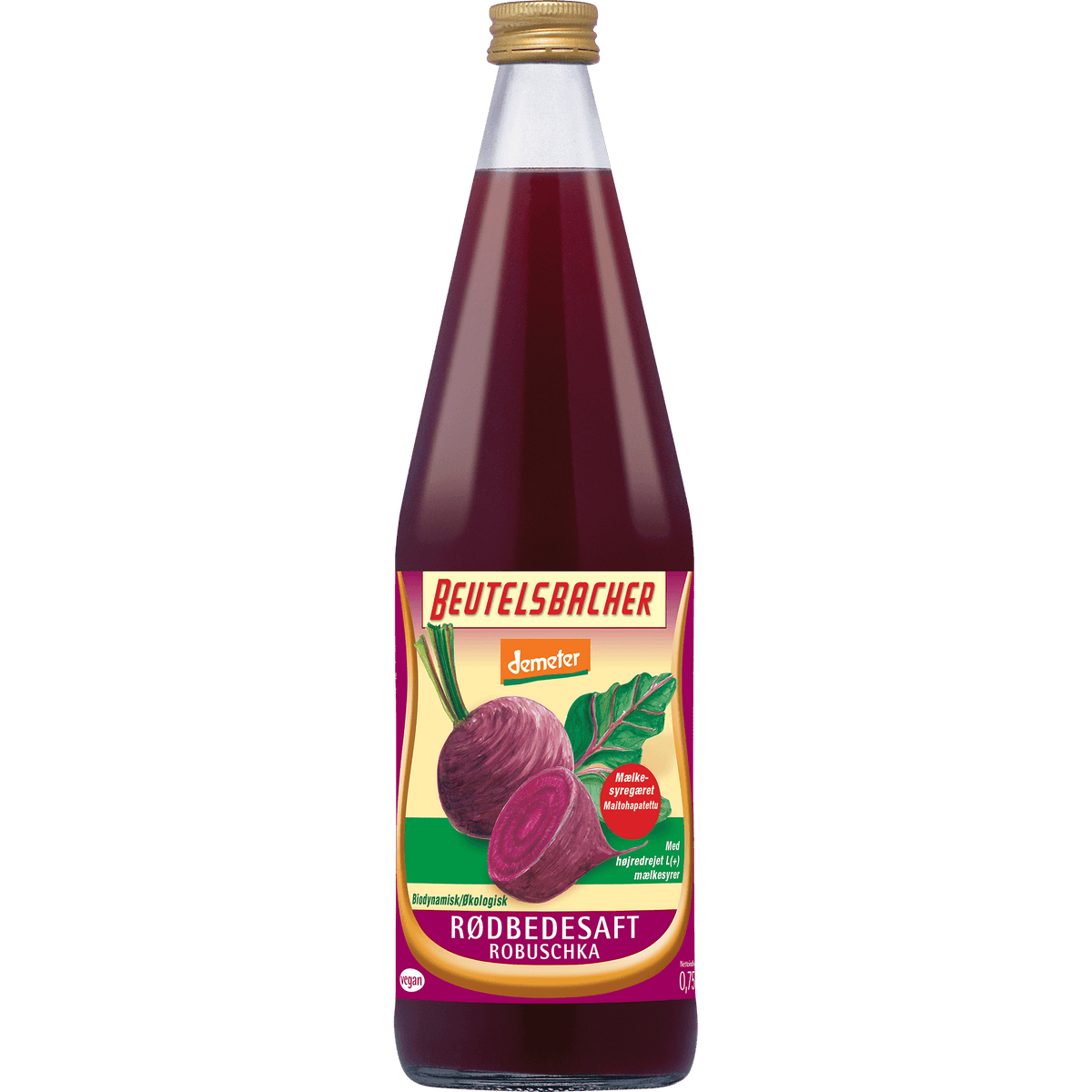 Beutelsbacher Rødbetjuice melkesyregjæret Økologisk Demeter | 750 ml