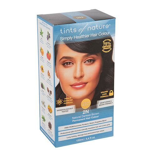 Mørkeste Brun Permanent Hårfarge 2N fra Tints of nature