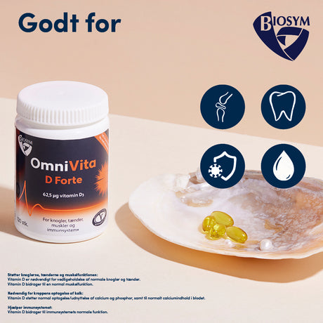 Biosym Omnivita D Forte | 120 kapsler fra Biosym