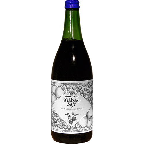 Søbogaard Blåbærsaft Sødet M. Æble Ø | 73 cl fra Søbogaard