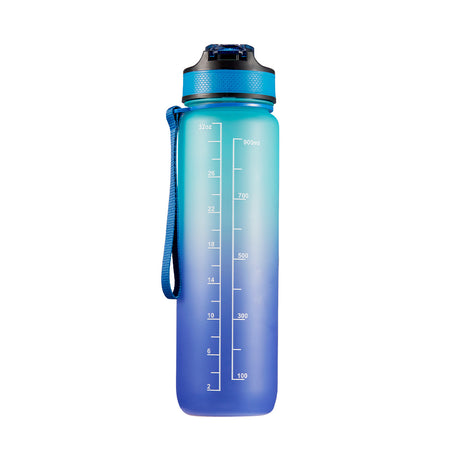 Motivasjons flaske 1 Liter Blå/Mørkeblå fra Motivational Bottle