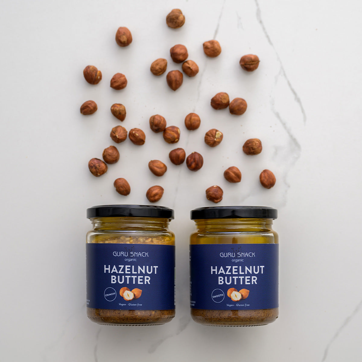 Hasselnøttsmør Crunchy Ø fra Guru Snack