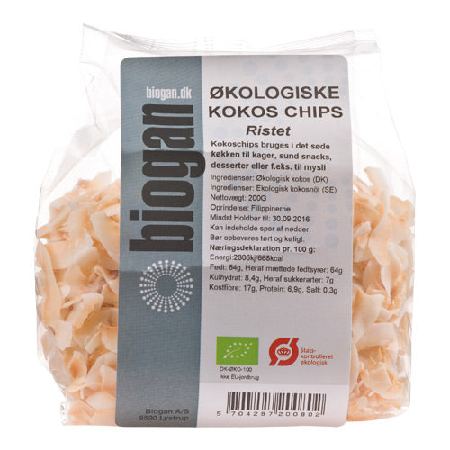 Biogan Kokoschips Øko | 200 gr fra Biogan