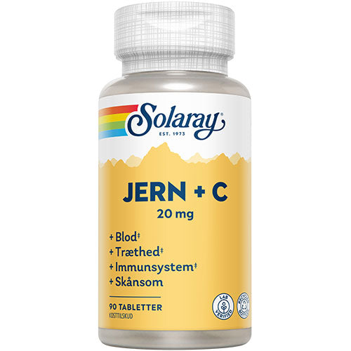 Jern + C-Vitamin Kapsler fra Solaray