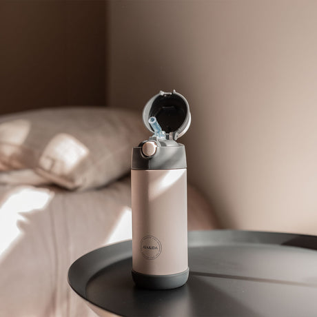 Barneflaske med sugerør - Soft Rose fra AYA&IDA